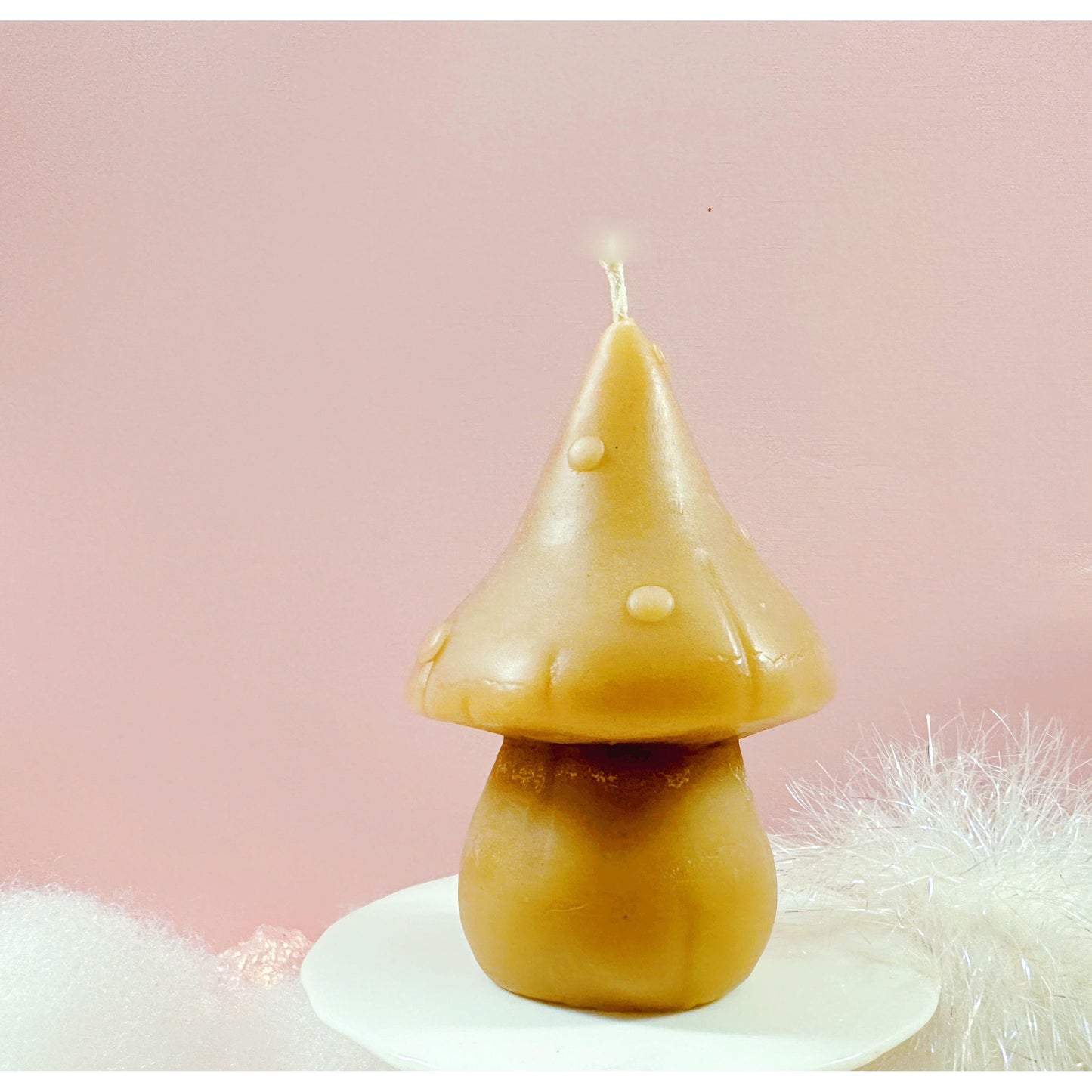 Mushroom Beeswax Candle