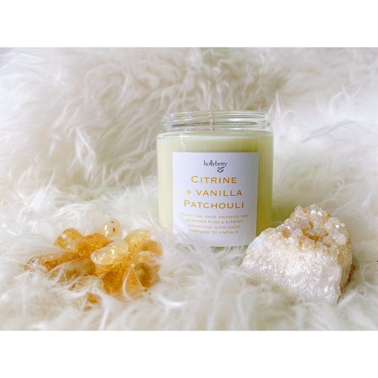 Citrine & Vanilla Patchouli All Natural Candle